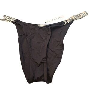 New Monica Hansen Beachwear Bikini Bottom Black crystals large